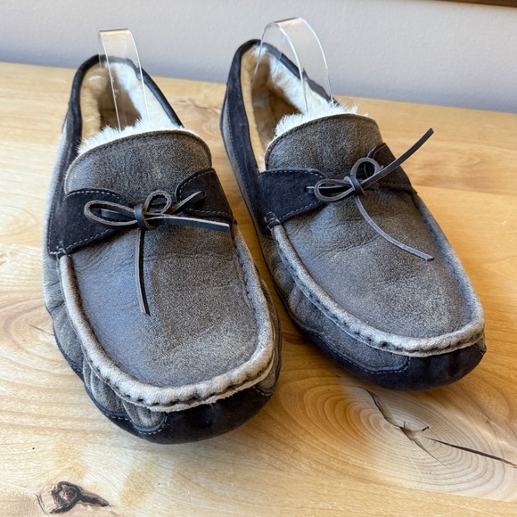 UGG BYRON BOMBER JACKET MOCCASIN SLIPPERS SN 1001545 LEATHER SHEEPSKIN MEN 15 - Picture 3 of 11